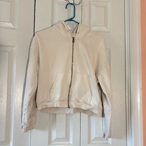 🤍 American Eagle Cream Zip-Up Hoodie | Size S